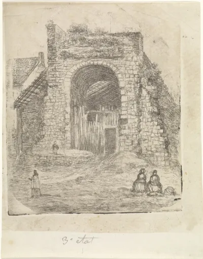 Ruïne van een oude stadspoort in Wyck te Maastricht