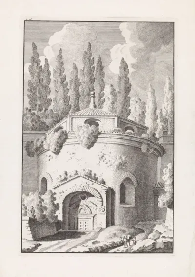 Ruïne van een Romeinse ronde tempel