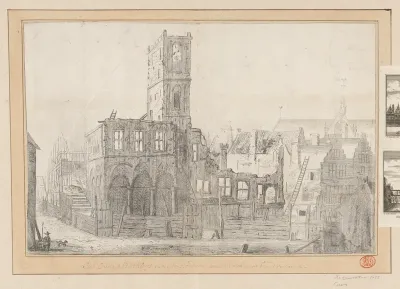 Ruïne van het afgebrande Oude Stadhuis van Amsterdam, 1652