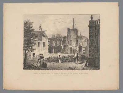 Ruïne van het huis van minister Van Maanen in Brussel, 1830