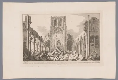 Ruïne van het interieur van de Grote Kerk in Bergen op Zoom