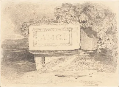 Ruined Tomb Inscribed "A.M.G."