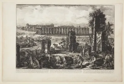 Ruinerne af bymuren i den antikke by Paestum [...]