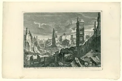 Ruïnes bij de Grasmarkt te Brussel, 1695