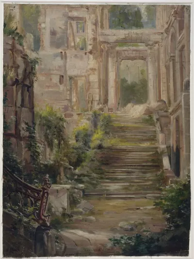 Ruines du château de Saint-Cloud : l'escalier d'honneur