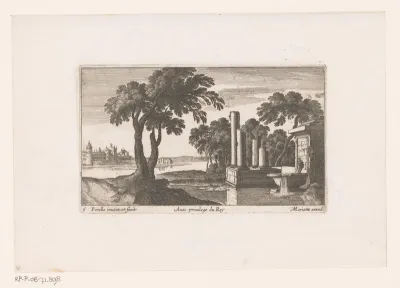 Ruïnes en bron bij rivier