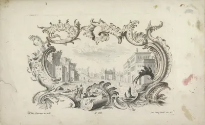 Ruïnes in rocaille cartouche