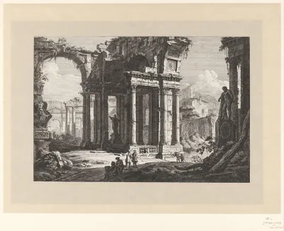 Ruïnes met de Farnese Hercules