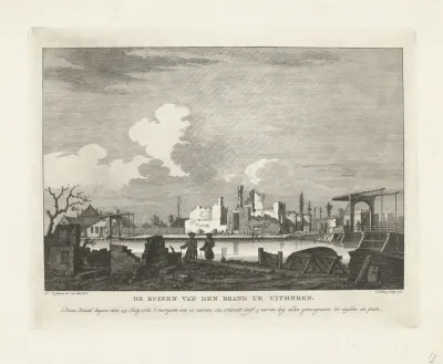 Ruïnes na de brand te Uithoorn, 1781