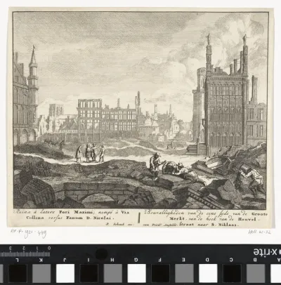 Ruïnes op de Grote Markt te Brussel, 1695