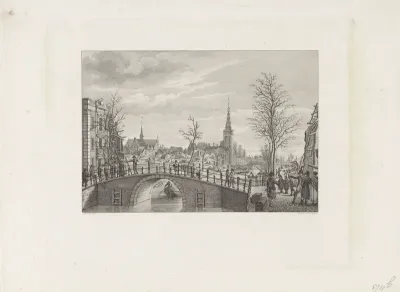 Ruïnes op het Rapenburg na de buskruitramp te Leiden, 12 januari 1807