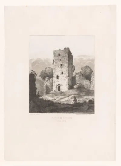 Ruïnes van Chateau de Poulseur sur l'Ourte