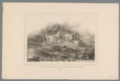 Ruïnes van de kerk en het huis van generaal Chassé, 1832