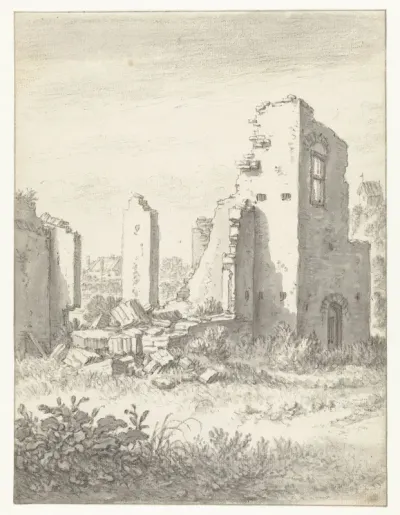 Ruïnes van een huis in Abstede bij Utrecht
