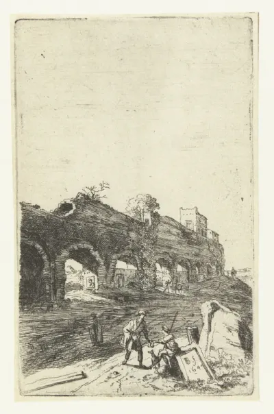 Ruïnes van het aquaduct van Mezza Via bij Rome