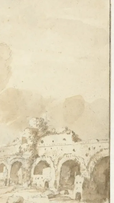 Ruïnes van het aquaduct van Mezza Via bij Rome