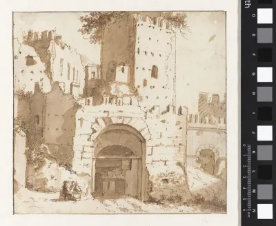 Ruïnes van Italiaanse stadswal met poort