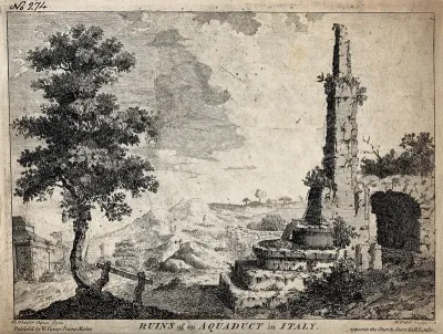 Ruins of an aqueduct in Italy