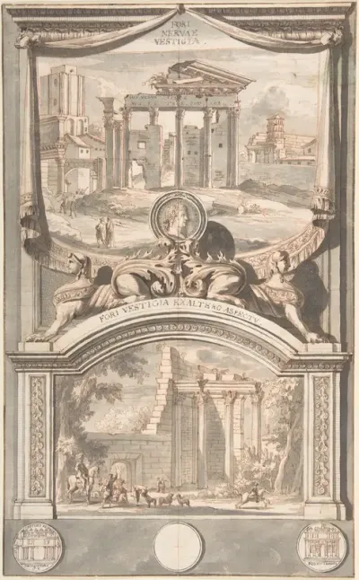 Ruins of the Forum of Nerva (above) and Another View of the Ruins (below)