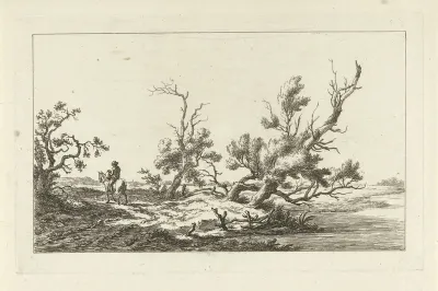 Ruiter in een landschap
