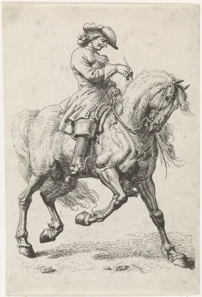 Ruiter laat zijn paard naar achter lopen
