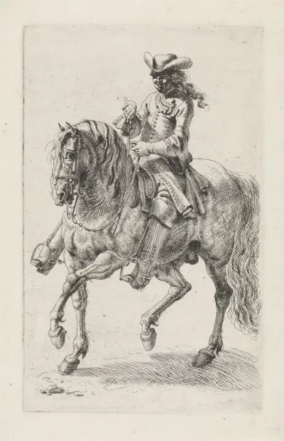 Ruiter laat zijn paard naar rechts traverseren