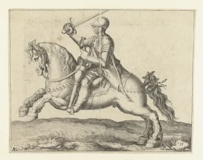 Ruiter met geheven zwaard