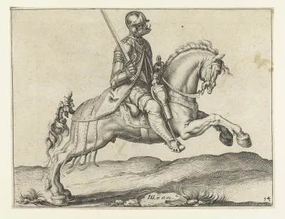 Ruiter met getrokken zwaard