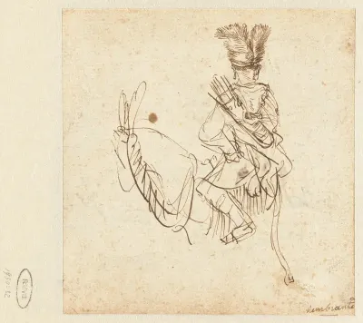 Ruiter met pijlkoker te paard
