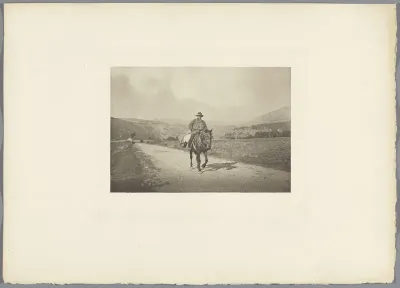 Ruiter op een landweg, Mont-Dore