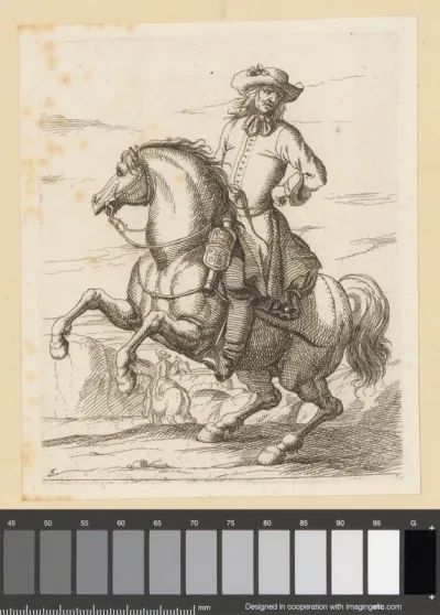 Ruiter op een steigerend paard