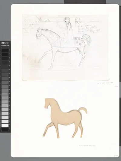 Ruiter te paard in een landschap