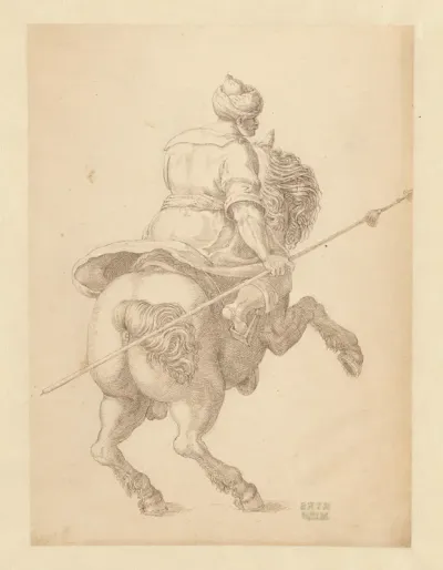 Ruiter te paard, naar rechts