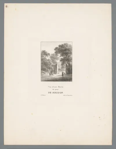 Ruiter voor toegangspoort van het park van Meudon