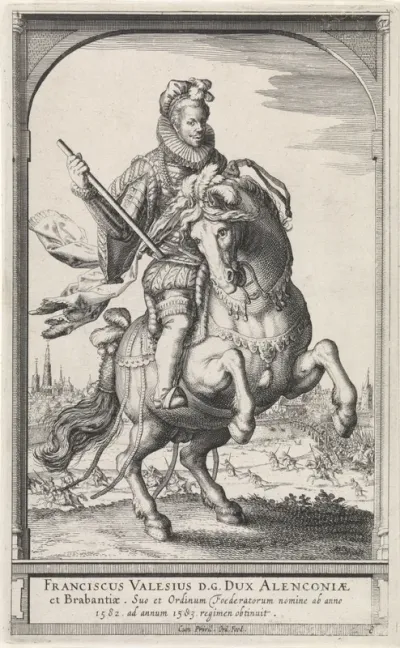 Ruiterportret van François-Hercule de Valois, hertog van Anjou