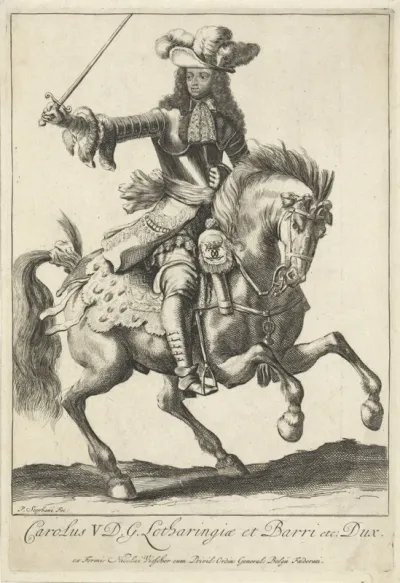 Ruiterportret van Karel V Leopold, hertog van Lotharingen