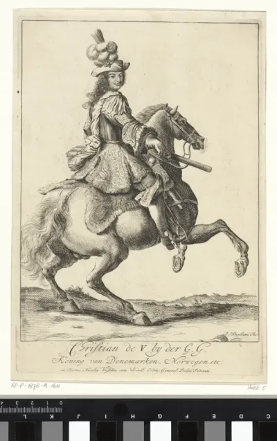 Ruiterportret van koning Christiaan V van Denemarken en Noorwegen