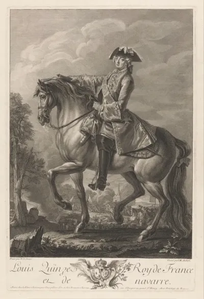 Ruiterportret van Louis XV, koning van Frankrijk en Navarra