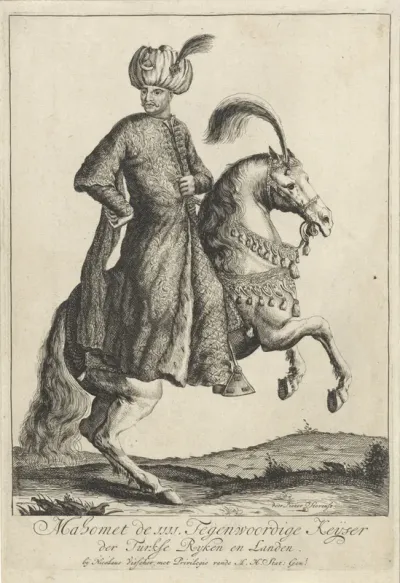 Ruiterportret van Mehmet IV, sultan van het Ottomaanse Rijk