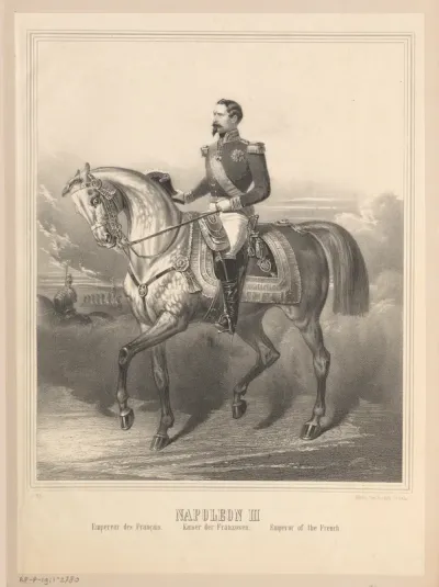 Ruiterportret van Napoleon III Bonaparte, keizer van Frankrijk