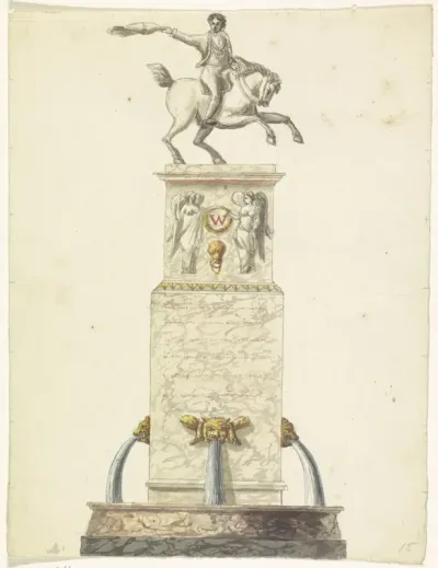 Ruiterstandbeeld bij de Portugese Synagoge, 1816