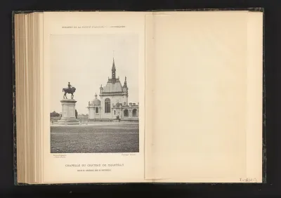Ruiterstandbeeld en kapel van Château de Chantilly