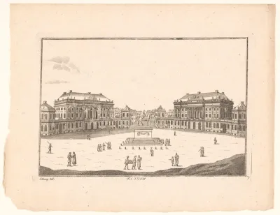 Ruiterstandbeeld op het plein van Amaliënborg, te Kopenhagen