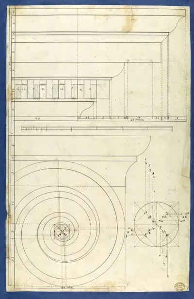 Rule for Drawing the Spiral Lines of the Volute of the Ionic Order, in Chippendale Drawings, Vol. I
