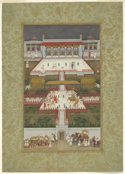 Ruler Entertained by Dancers in a Paradise Garden