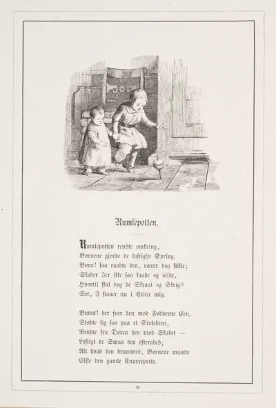 Rumlepotten. Illustration til H.V. Kaalund, "Fabler for Børn"