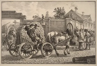Russian Porter Carrying Wood on a Cart