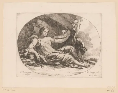 Rustende Diana met honden