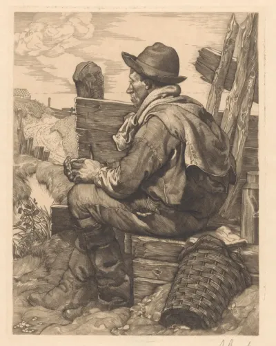 Rustende dijkwerker