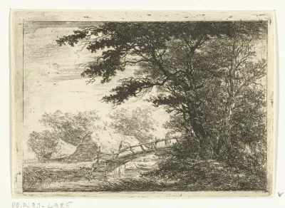 Rustende figuren bij hoge bomen